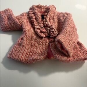 GAP Pink Tweed Jacket with Gold Accents